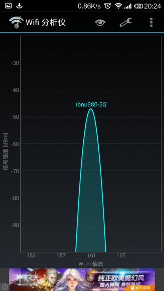 下图是小米3两米外5G信号测试。